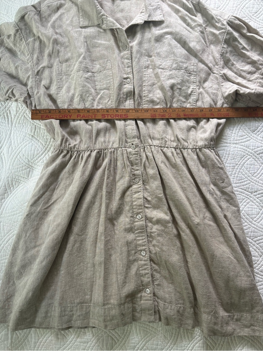 Abercrombie & Fitch Taupe Button-Front Pocket Shirt Dress - Picture 5 of 9